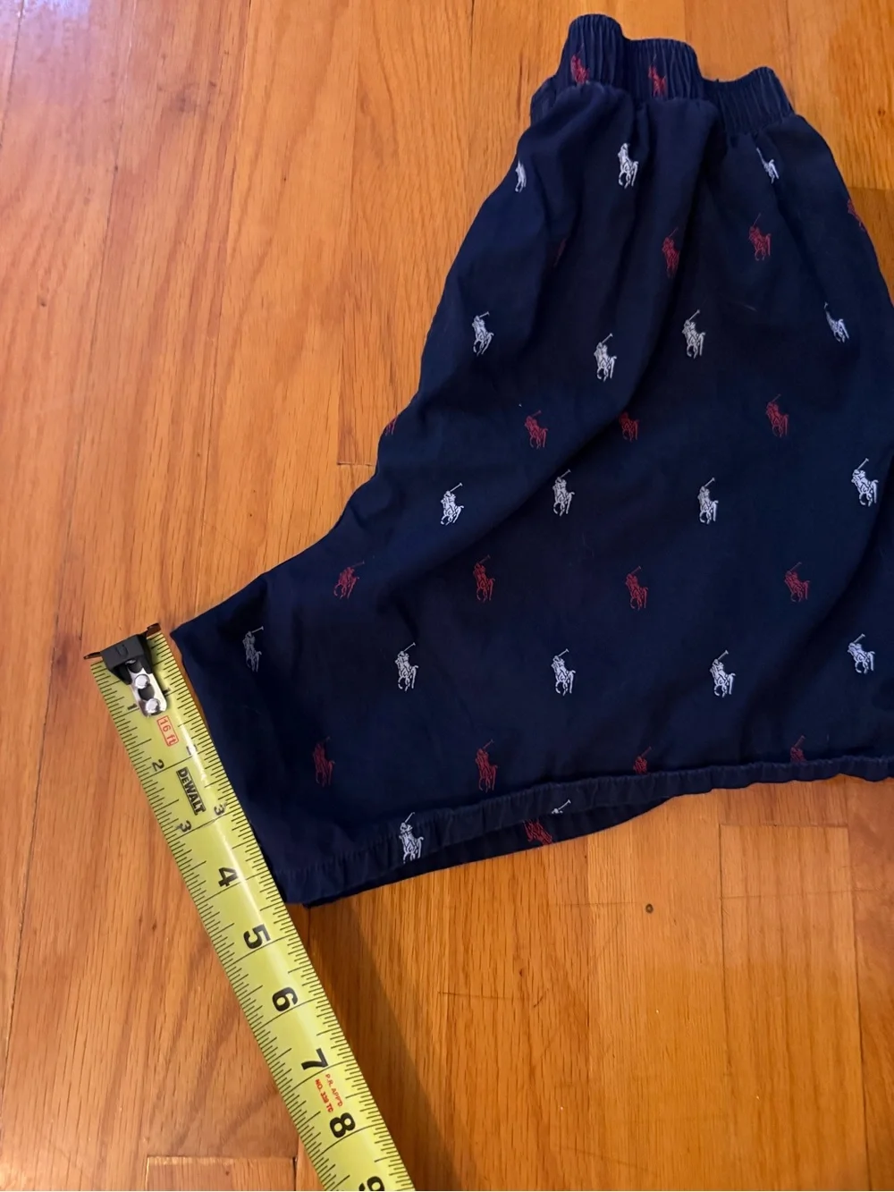 Polo by Ralph Lauren Navy Boxer Shorts with Red & White Pony Motif